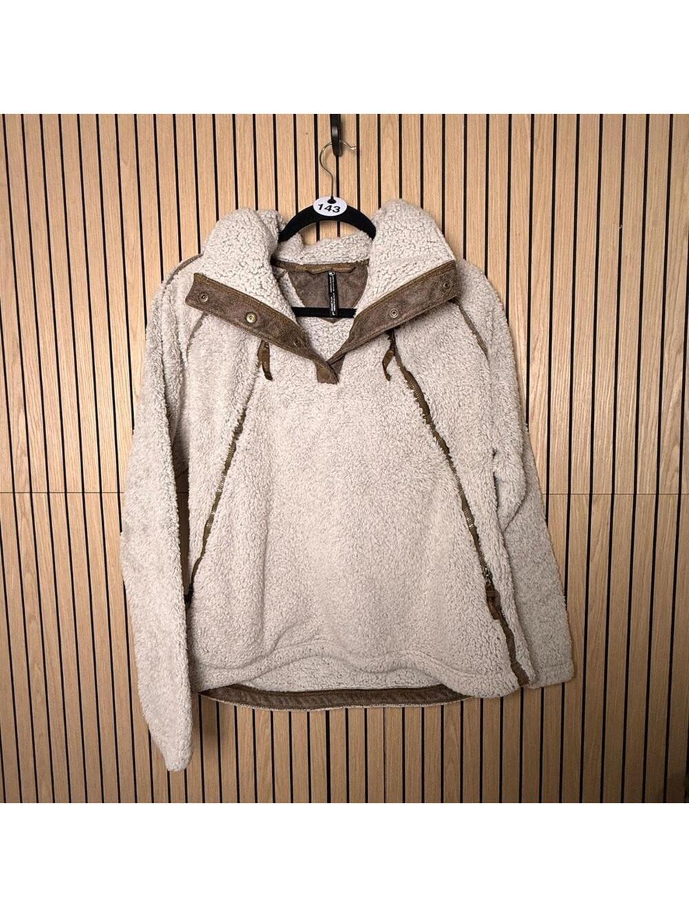 143 Kuhl Women's Flight Jacket Pullover‎ (Large, Gray/Brown, EUC)